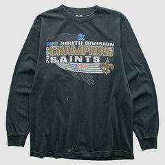 New Orleans Saints Alstyle Apparel 2009 Long Sleeve T-shirt - Black Vintage for sale