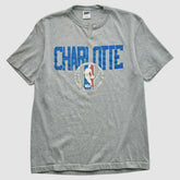 Charlotte Hornets Trench 90s T-shirt - Heather Gray Vintage | Vintage for sale