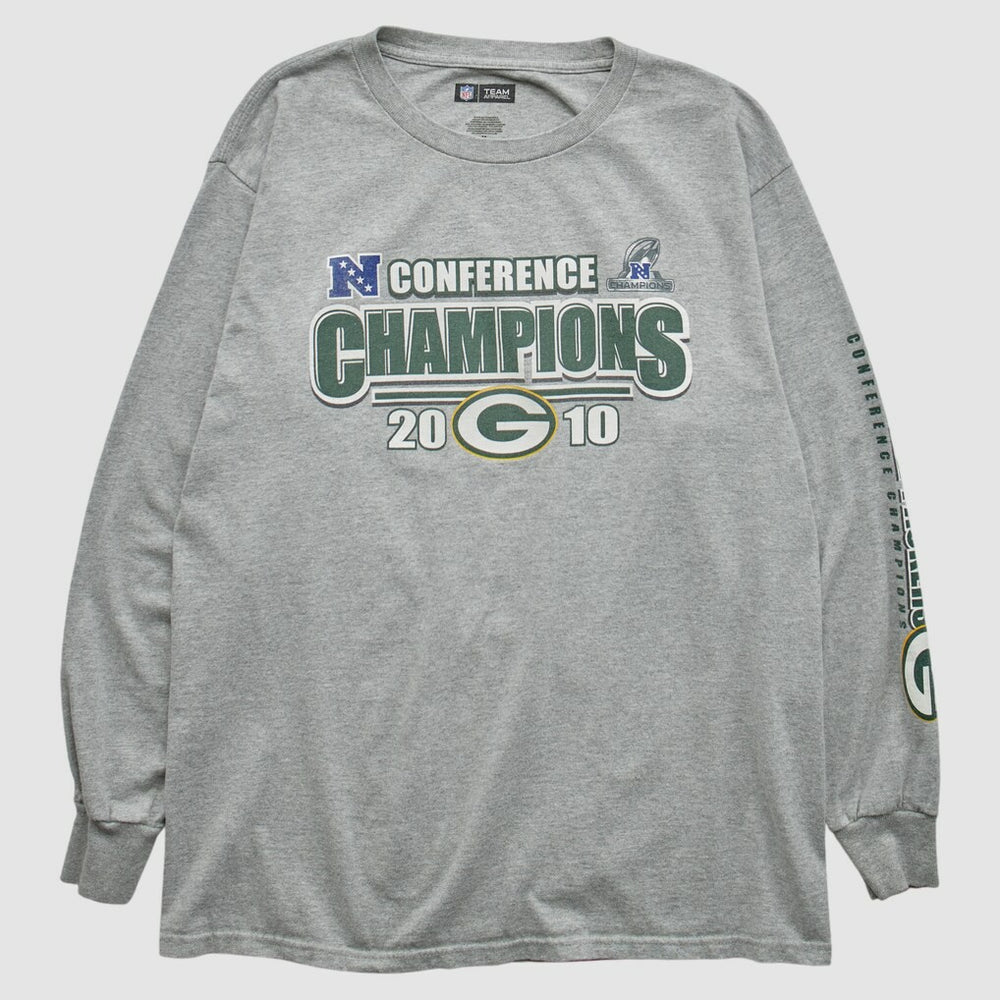 Green Bay Packers NFL 2010 Long Sleeve T-shirt - Heather Gray Vintage outlet