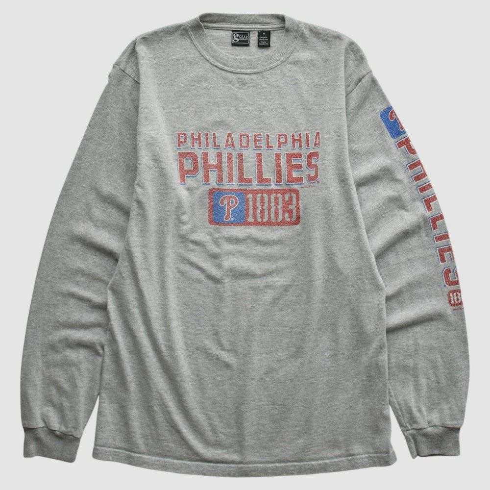 Philadelphia Phillies Gear For Sports 2000s Long Sleeve T-shirt - Heather Gray Vintage