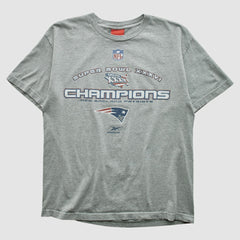 New England Patriots Reebok 2002 T-shirt - Heather Gray Vintage on sale
