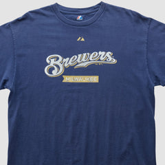 Milwaukee Brewers Majestic 2010 T-shirt - Navy Vintage