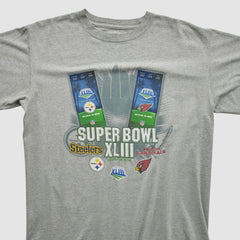 NFL Super Bowl XLIII NFL 2009 T-shirt - Heather Gray Vintage for sale