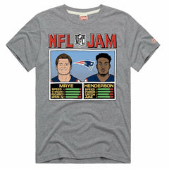 Drake Maye & TreVeyon Henderson New England Patriots Homage Unisex NFL Jam Tri-Blend T-Shirt - Gray on sale