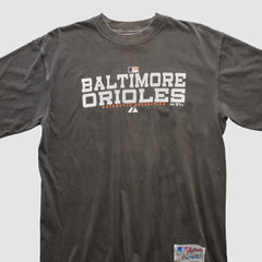 Baltimore Orioles Majestic 2000s T-shirt - Charcoal Vintage