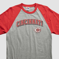 Cincinnati Reds Majestic 2000s T-shirt - Heather Gray Vintage