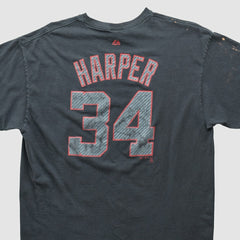 Washington Nationals Majestic 2010s T-shirt - Charcoal Vintage
