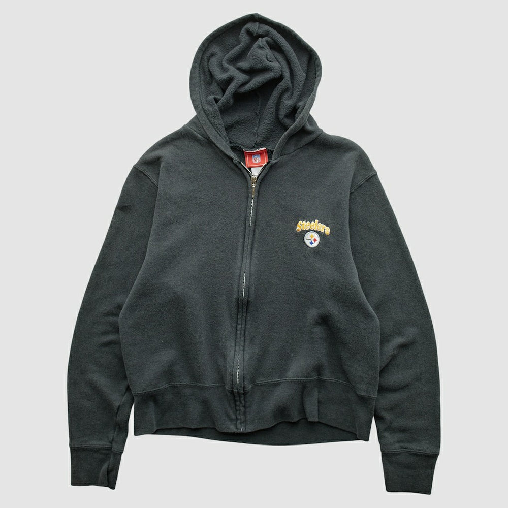 Pittsburgh Steelers NFL 2000s Hooded Full Zip Sweatshirt - Black Vintage online