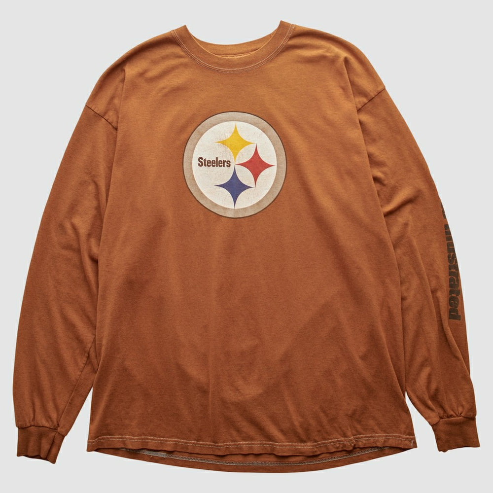 Pittsburgh Steelers Gildan 2000s Long Sleeve T-shirt - Brown Vintage for sale