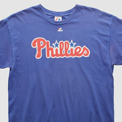 Philadelphia Phillies Majestic 2010s T-shirt - Blue Vintage