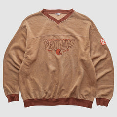 Cleveland Browns CRABLE SPORTSWEAR 90s Pullover Sweatshirt - Tan Vintage discount