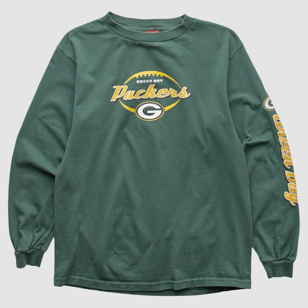 Green Bay Packers NFL 2000s Long Sleeve T-shirt - Green Vintage cheap