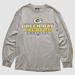 Green Bay Packers NFL 2010s Long Sleeve T-shirt - Heather Gray Vintage discount