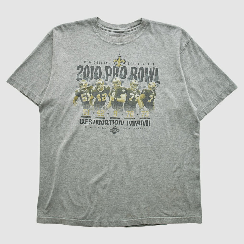 New Orleans Saints Reebok 2010 T-shirt - Heather Gray Vintage sale