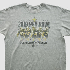 New Orleans Saints Reebok 2010 T-shirt - Heather Gray Vintage sale