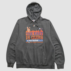New York Mets Majestic 2015 Hooded Pullover Sweatshirt - Dark Heather Gray Vintage