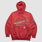St. Louis Cardinals Stitches 2000s Hooded Pullover Sweatshirt - Red Vintage