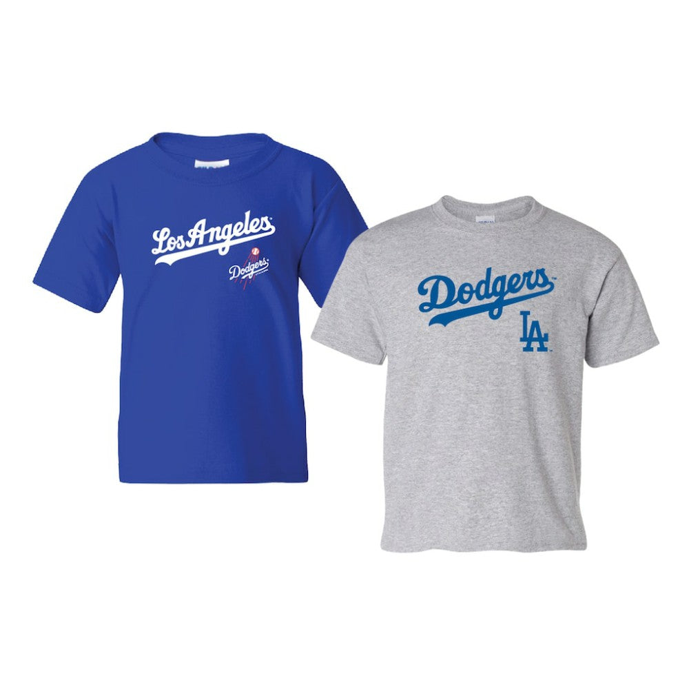 Los Angeles Dodgers Soft as a Grape Youth 2-Pack Logo T-Shirt Set - Royal/Gray