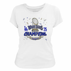 Los Angeles Dodgers Tiny Turnip Women's 2025 World Series Champions Parade T-Shirt - White