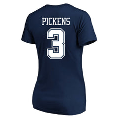 George Pickens Dallas Cowboys Women's Plus Size Name & Number V-Neck T-Shirt - Navy sale