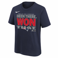 New England Patriots Youth 2025 AFC East Division Champions Locker Room Trophy Collection T-Shirt - Navy | Nike online