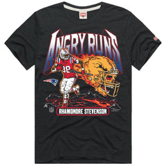 Rhamondre Stevenson New England Patriots Homage Unisex Angry Runs Player Graphic Tri-Blend T-Shirt - Charcoal for sale