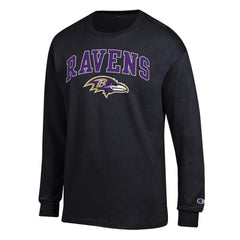 Baltimore Ravens Champion Arch Over Logo Long Sleeve T-Shirt - Black discount