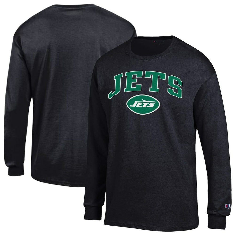 New York Jets Champion Arch Over Logo Long Sleeve T-Shirt - Black discount