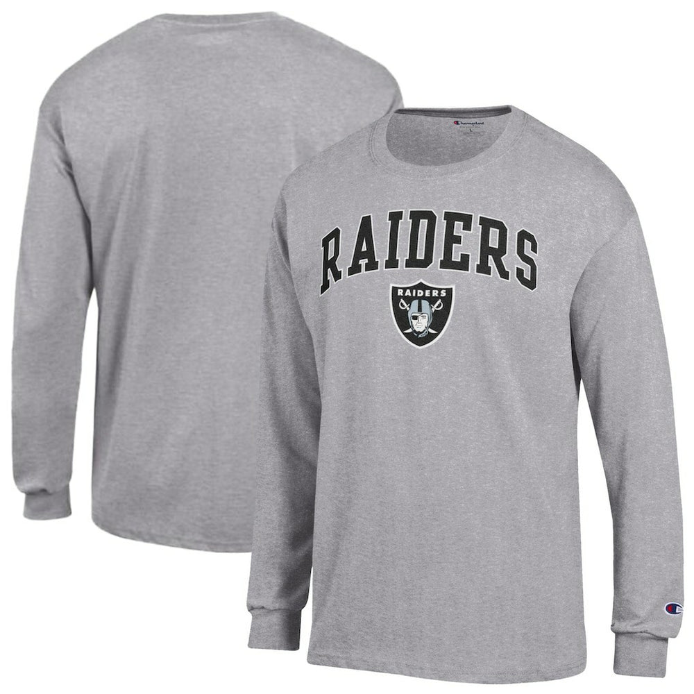 Las Vegas Raiders Champion Arch Over Logo Long Sleeve T-Shirt - Gray cheap