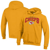 Kansas City Chiefs Champion Powerblend Arch over Logo Hoodie - Gold discount