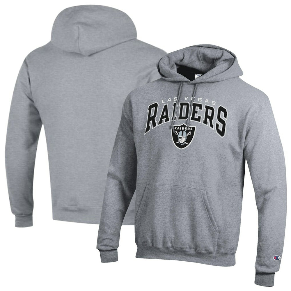 Las Vegas Raiders Champion Powerblend Arch over Logo Hoodie - Gray sale