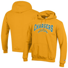 Los Angeles Chargers Champion Powerblend Arch over Logo Hoodie - Gold for sale