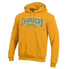 Los Angeles Chargers Champion Powerblend Arch over Logo Hoodie - Gold for sale