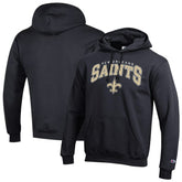 New Orleans Saints Champion Powerblend Arch over Logo Hoodie - Black sale
