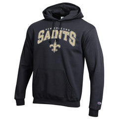 New Orleans Saints Champion Powerblend Arch over Logo Hoodie - Black sale