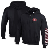San Francisco 49ers Champion Powerblend Fleece Full-Zip Hoodie - Black online