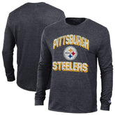 Pittsburgh Steelers Champion Ultimate Tri-Blend Long Sleeve T-Shirt - Heather Black cheap