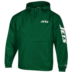 New York Jets Champion Packable Windbreaker Half-Zip Jacket - Green discount