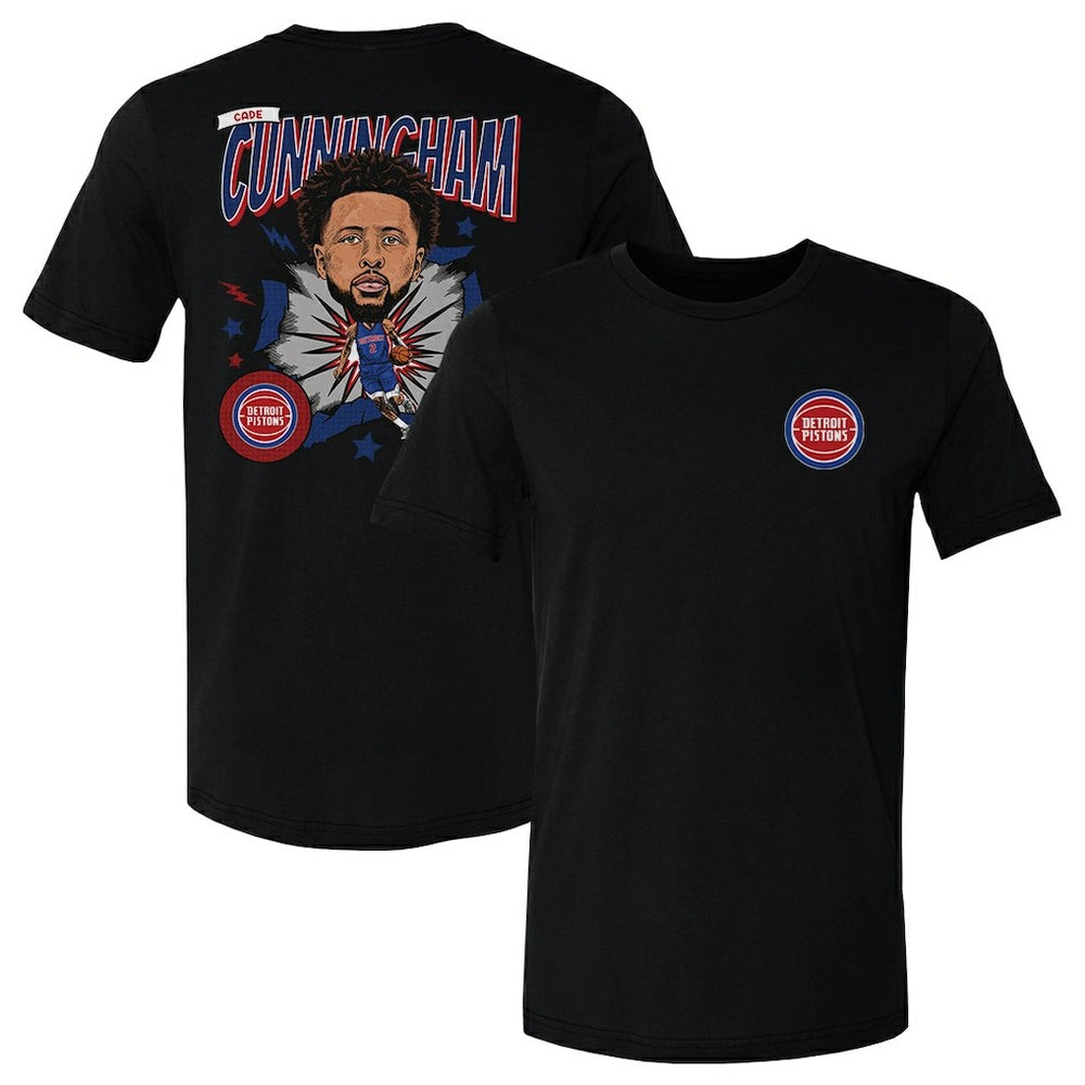 Cade Cunningham Detroit Pistons 500 Level Caricature T-Shirt sale - Black sale