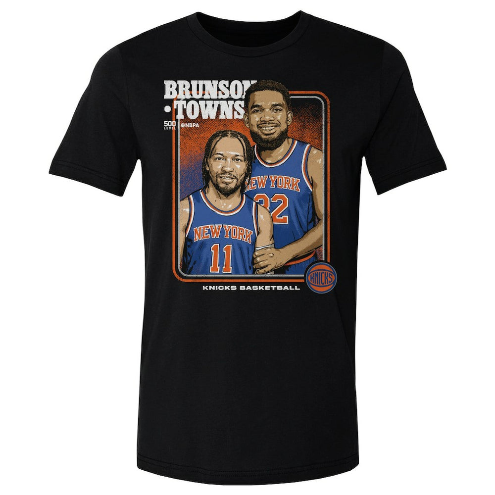Jalen Brunson, Karl-Anthony Towns New York Knicks 500 Level Stepbrothers T-Shirt - Black cheap