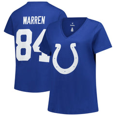Tyler Warren Indianapolis Colts Women's Plus Size Name & Number V-Neck T-Shirt - Royal cheap