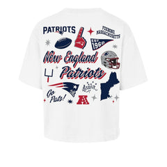 New England Patriots '47 Women's Collage Script Reed City T-Shirt - White on sale