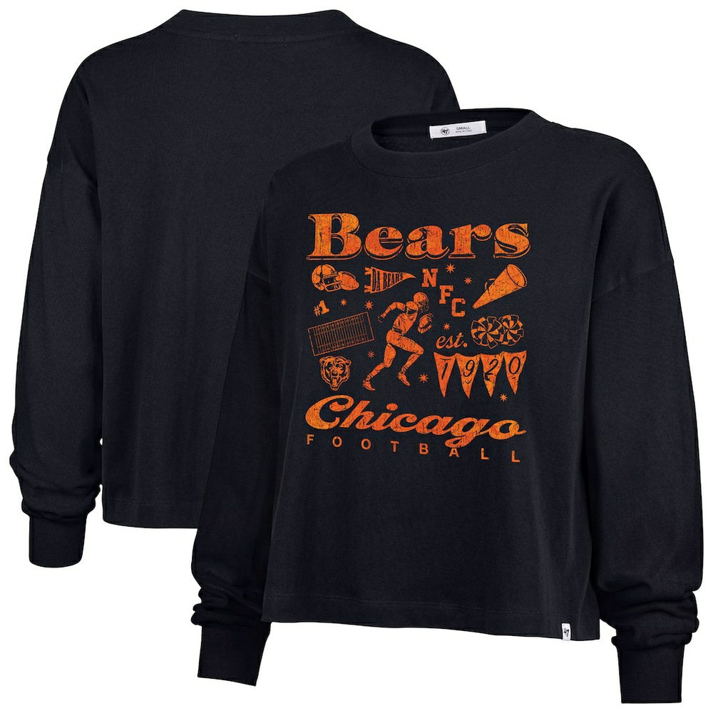 Chicago Bears '47 Women's Team Collage Sydney Long Sleeve T-Shirt - Navy for sale