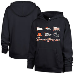 Denver Broncos '47 Women's Bow & Banners Naomi Hoodie - Navy sale