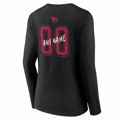 Arizona Cardinals Women's Hustle Personalized Name & Number Long Sleeve V-Neck T-Shirt - Black discount