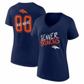 Denver Broncos Women's Hustle Personalized Name & Number V-Neck T-Shirt - Navy outlet