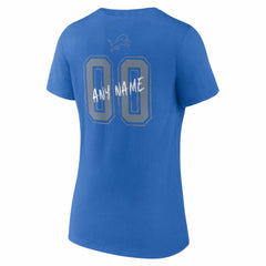 Detroit Lions Women's Hustle Personalized Name & Number V-Neck T-Shirt - Blue on sale