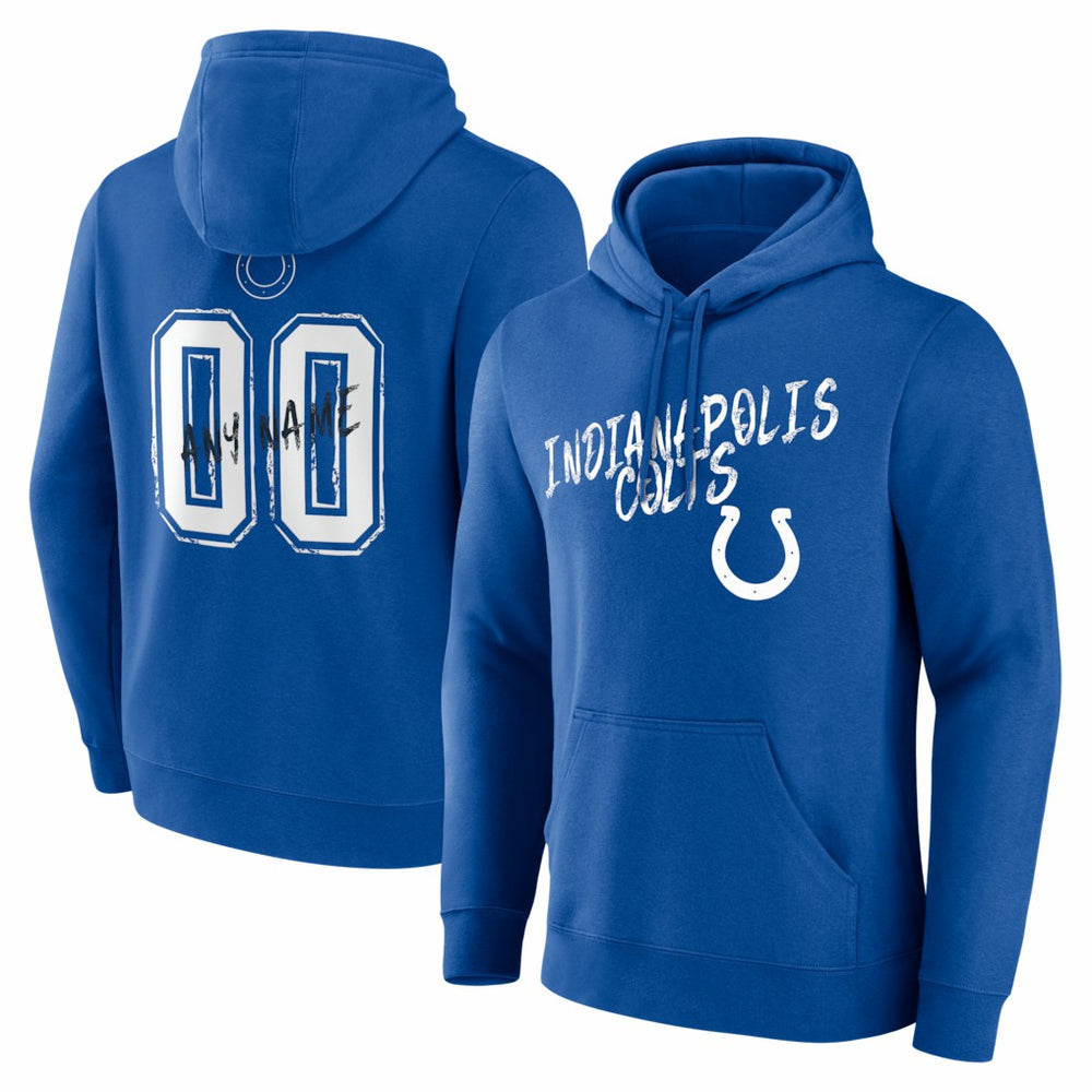 Indianapolis Colts Hustle Personalized Name & Number Hoodie - Royal discount