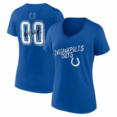 Indianapolis Colts Women's Hustle Personalized Name & Number V-Neck T-Shirt - Royal outlet