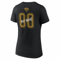 Jacksonville Jaguars Women's Hustle Personalized Name & Number V-Neck T-Shirt - Black sale
